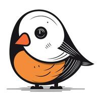 Vector illustration of a cute cartoon bullfinch. Isolated on white background.