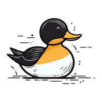 Duck vector illustration. Isolated on white background. Vector illustration.