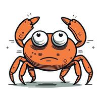 Angry crab. Vector illustration. Isolated on white background.