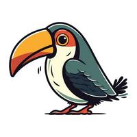 Toucan bird cartoon isolated on white background. Vector illustration.