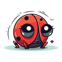 Cute ladybug. Vector illustration. Isolated on white background.