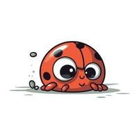 Cartoon ladybug. Vector illustration isolated on a white background.