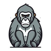 Gorilla icon. Vector illustration of a gorilla isolated on white background.