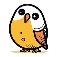 Cute cartoon bird isolated on a white background. Vector illustration.