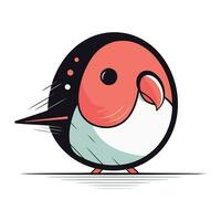 Vector illustration of cute cartoon penguin. Isolated on white background.