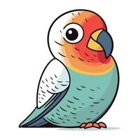 Cute parrot isolated on a white background. Vector illustration.