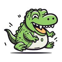 Cartoon crocodile. Vector illustration of a crocodile with a smile.