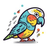 Parrot. Vector illustration. Isolated on a white background.