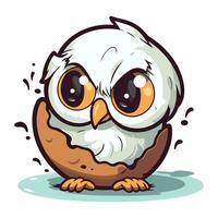 Illustration of a Cute Owl Peeking out of an Egg vector