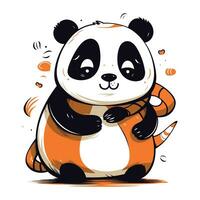 linda dibujos animados panda. vector ilustración de un panda.