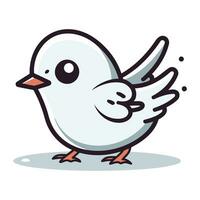 Cute cartoon bird icon. Vector illustration of cute cartoon bird.