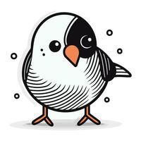 Cute bird doodle icon. vector illustration. eps 10