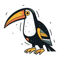 Toucan. Hand drawn vector illustration in doodle style.