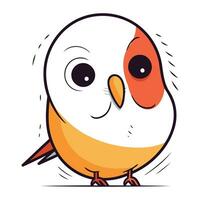 Cute cartoon bird. Vector illustration. Isolated on white background.