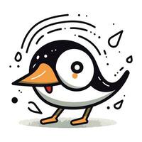 Cute cartoon penguin. Vector illustration isolated on white background.