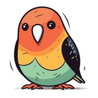Cute parrot. Vector illustration. Isolated on white background.