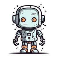 Cartoon robot. Vector illustration of a cute robot. Cartoon robot.