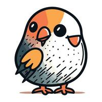 Cute cartoon bird. Vector illustration isolated on a white background.