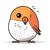 Cute cartoon bird. Vector illustration in flat style. Isolated on white background.