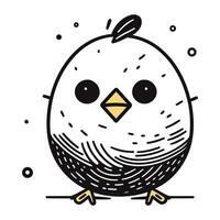 Cute cartoon chicken. Vector illustration isolated on a white background.