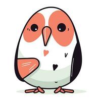 linda pequeño pingüino. vector ilustración en dibujos animados estilo. aislado en blanco antecedentes.