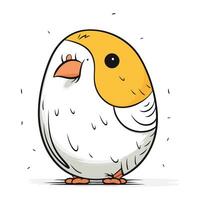 Cute cartoon bird. Vector illustration. Isolated on white background.