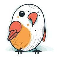 Cute cartoon parrot. Vector illustration. Isolated on white background.