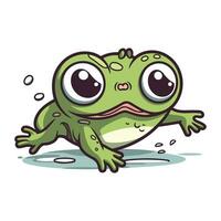 Cute cartoon frog isolated on a white background. Vector illustration.