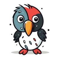 Penguin cartoon character vector illustration. Cute cartoon penguin.