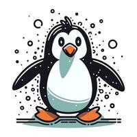 linda pingüino. vector ilustración en garabatear estilo.