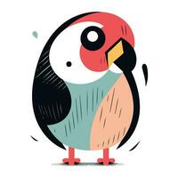 Cute cartoon parrot. Vector illustration on a white background.