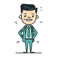 Character illustration design. Businessman happy cartoon style. human resources concept vector