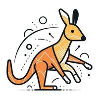 Kangaroo vector line icon. sign. symbol. illustration.