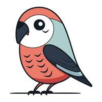 Bullfinch vector illustration. Cute cartoon bullfinch.