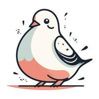 Pigeon doodle. Vector illustration in cartoon style.