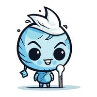 Funny ice ball character vector illustration. Ice ball mascot design.