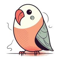 Vector illustration of cute cartoon parrot. Cute cartoon parrot.