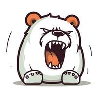 enojado polar oso dibujos animados mascota personaje vector ilustración.