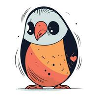 Cute cartoon penguin. Vector illustration isolated on white background.