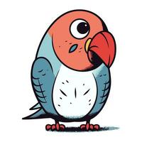 Illustration of a cute parrot on a white background. Vector illustration