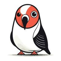 linda dibujos animados pingüino aislado en blanco antecedentes. vector ilustración.