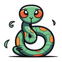 linda dibujos animados serpiente. vector ilustración aislado en un blanco antecedentes.