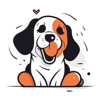 Cute cartoon doodle dog. Isolated vector illustration.