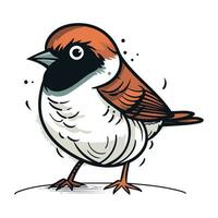 Sparrow. Vector illustration of a sparrow. Hand drawn sparrow.