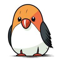 Cute cartoon penguin isolated on white background. Vector illustration.