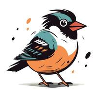 piñonero. vector ilustración de un pájaro en un blanco antecedentes.