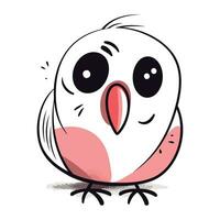 Illustration of a cute cartoon parrot on a white background. vector