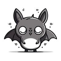 Cute cartoon bat. Vector illustration isolated on a white background.