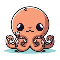 Cute cartoon octopus. Vector illustration of a cute octopus.