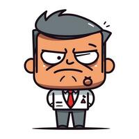 Angry Businessman Cartoon Vector Illustration